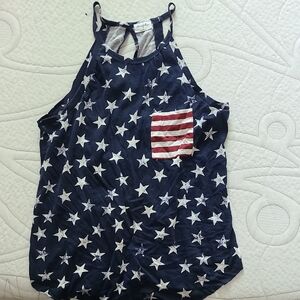 Others Follow Blue and White Patriotic Tank Top
